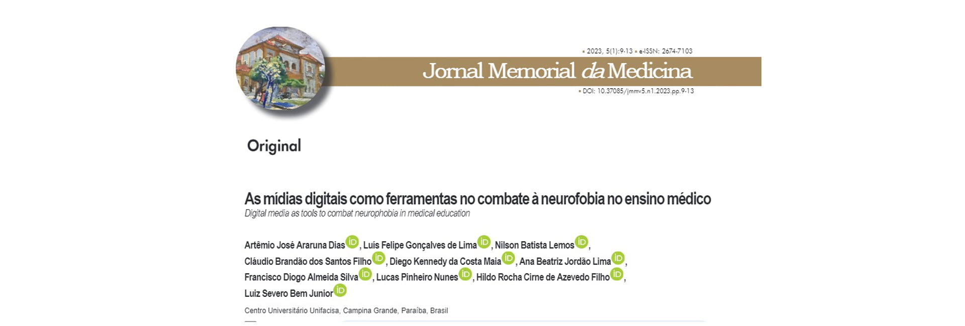 Pesquisa desenvolvida por alunos do curso de medicina é publicada em Jornal Memorial da Medicina da UFPE