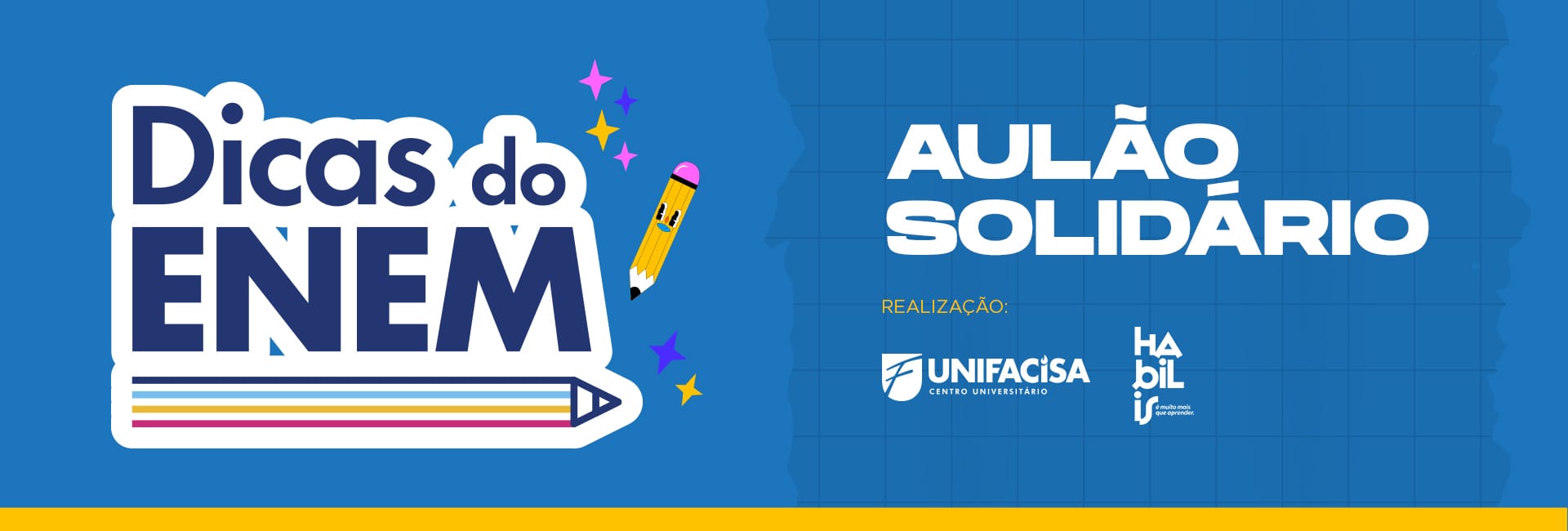 Aulão solidário com dicas para o ENEM; inscrições gratuitas